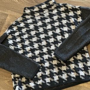 Ann Taylor cozy hounds tooth mock neck sweater